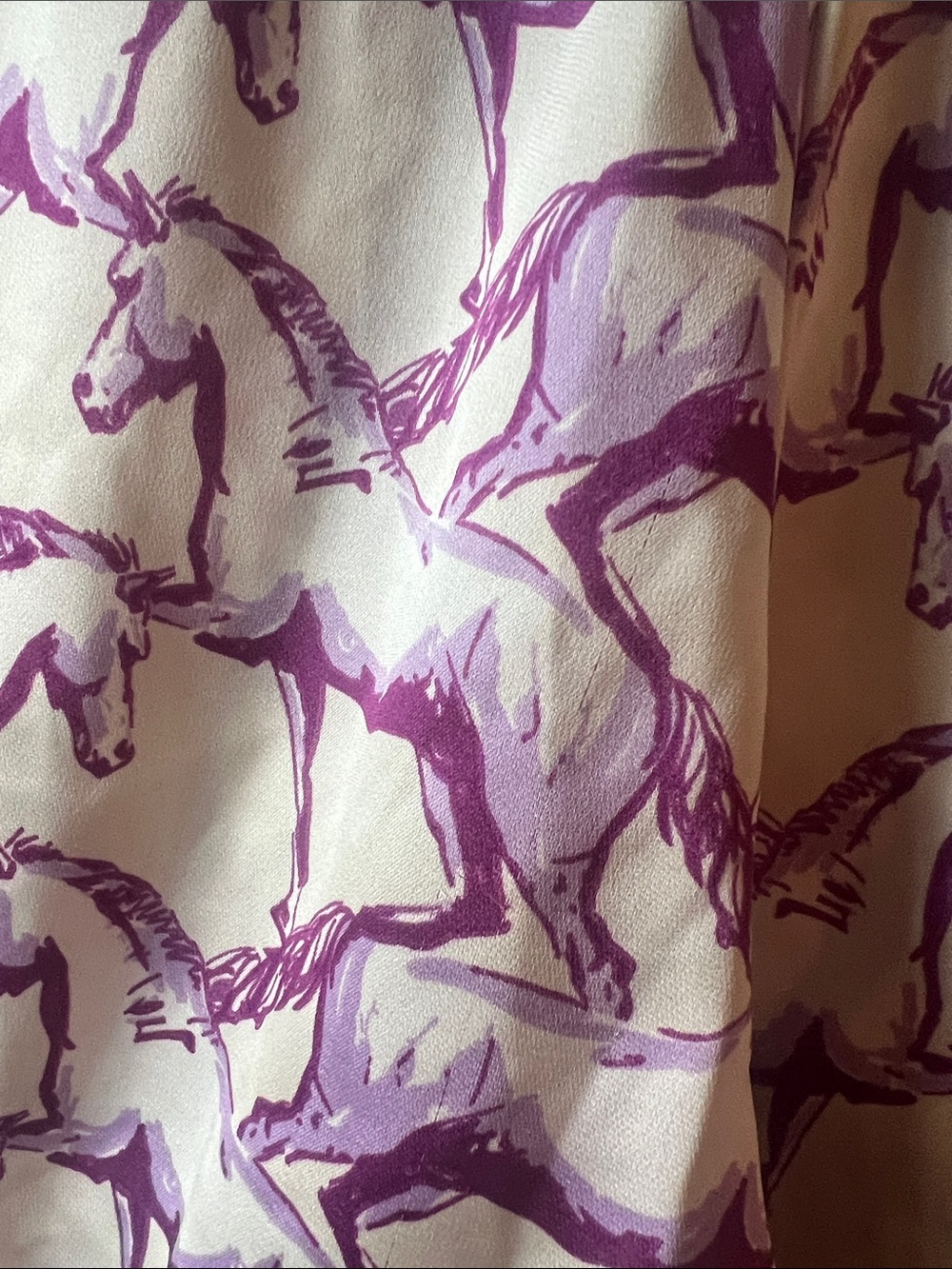 FARM Rio Rare Horse Print Satin Dolphin Shorts Purple Cream SMALL - Picture 6 of 9